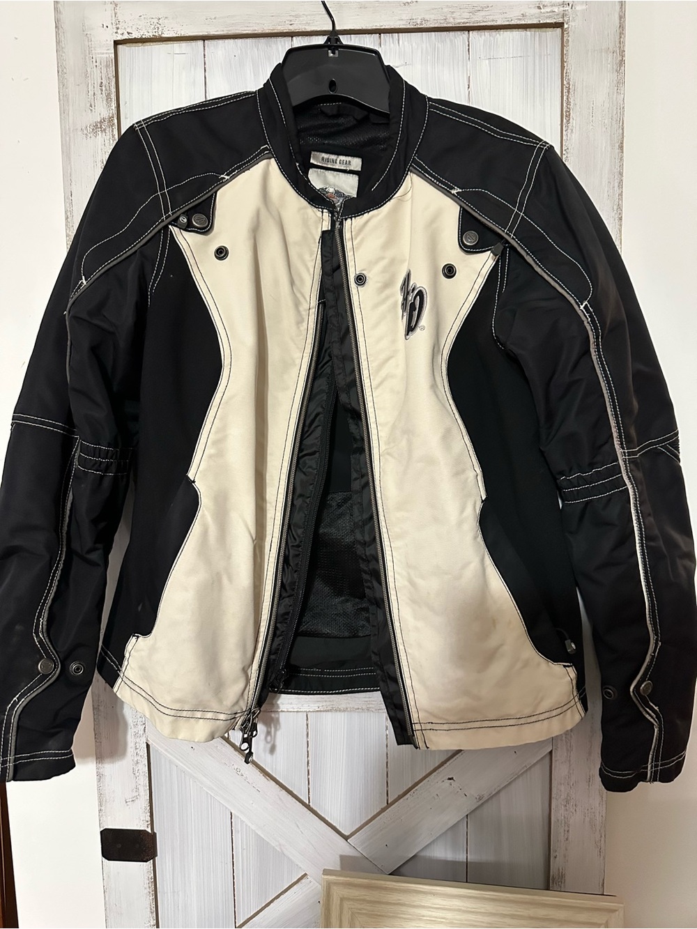 Harley-Davidson Black and Cream Riding Gear Jacket